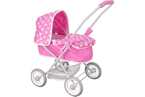 Dolly Tots Cutie Landau | Poussette pour Enfants avec Tablier Amovible et Capuche réglable | Système de Voyage Pliable léger avec Sac Assorti | De Rangement pour Panier de Courses sous Le siège | 3