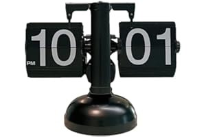 PILIPANE Flip Clock, Flip Desk Clock, Retro Digital Flip Down Clock, Retro Vintage Design Auto Flip Clock Desk Clock, Mute Precision Mechanical Tabletop Flip Clock para el hogar (Negro)