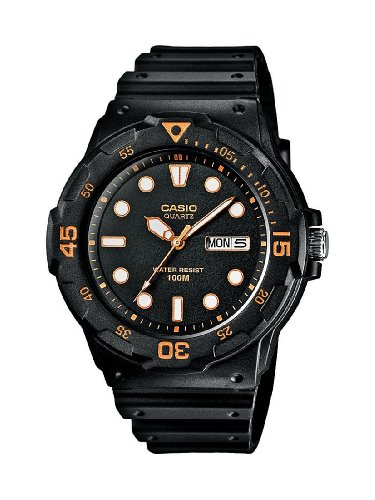 CASIO Collection Men MRW-200H-1EVEF - Reloj analógico de cuarzo con correa de resina para hombre, color negro