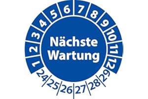‎FAST-LABEL Prüfplakette Nächste Wartung, Vinylfolie, selbstklebend, Prüfaufkleber, Prüfetikett, Plakette (35 mm Ø, Blau, 250)