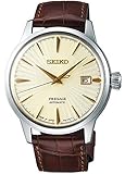SEIKO PRESAGE Automatik Cocktail Golden Champagne Braune Lederuhr SRPC99J1