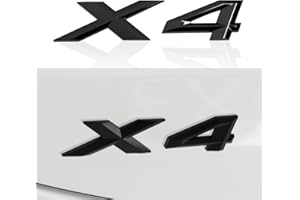 OYDDL Emblème de remplacement noir brillant X4 compatible avec BMW F26 G02 Coffre Badge Écusson Plaque signalétique Autocollant Numéro Lettres