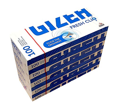Gizeh Fresh CLIQ - Filtros de cigarro con pulsador (Sabor mentolado, 5 Paquetes de 100 Unidades Cada uno)