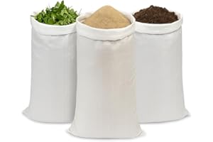 ROBAN FASHION 10er Set PP Gewebesäcke 80x150cm – robuste, wiederverwendbare Transportsäcke & Aufbewahrungssäcke, ideal für Getreide, Garten, Baustelle & Lagerung, 50kg, Weiß