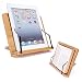 Produktbild Bambus Kochbuchhalter Leseständer, UNIQUEBELLA Halter zum Lesen faltbar Leseständer Buchstütze Stand für Küche und Büro Tragbar Rezepthalter mit einstellbarem Rücken für Kochbuch, iPad Air 2 3 4, iPad Mini 4, iPad Pro, Kindle, Samsung Tablet PC und mehr