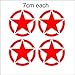 isee360 Small Size Stylish Military Stars Waterproof Stickers for Anywhere Apply (smooth surface) bike car lap wall and all your gadgets (Pack of 4 ) (Red) RS.89.00