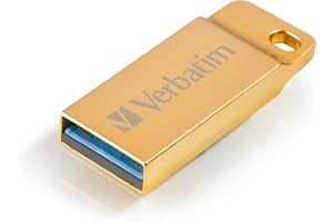 Verbatim Executive USB-Stick aus Metall, 32 GB, USB 3.2 Gen 1, USB Speicherstick, für Laptop Notebook Ultrabook TV Autoradio, USB-3-Stick, Datenstick inklusive Schlüsselring, Gold