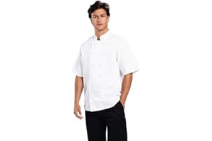 Whites Chefs Apparel Chaqueta B250-L Boston Manga Corta Formal Unisex Adultos Chefs, Profesionales