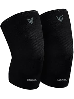 BADOWL Flexa Knee Cap for Men and Women | All-Day Comfort Compression Sleeve for Joint Support, Running, Gym, Sports, Injury Recovery – Black (1 Pack)
