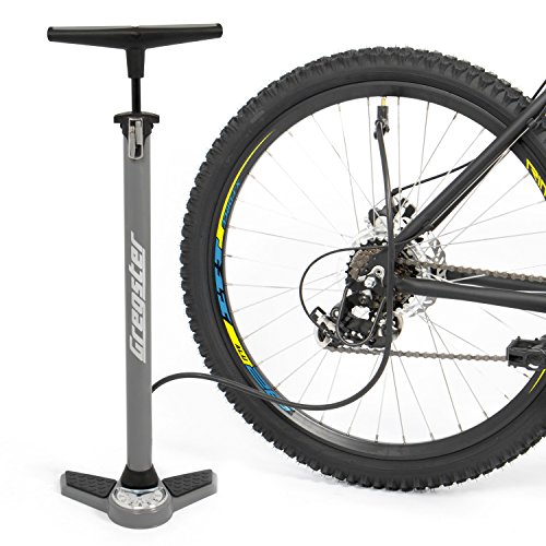 Gregster Fahrrad Luftpumpe, Standluftpumpe mit Manometer und Universal Doppelpumpenkopf, inkl. Adapter Set - 7