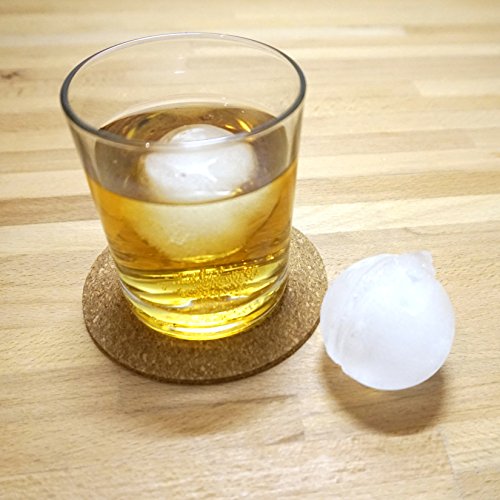 PRIMANEO – 4er Eiskugelform Ice Balls XXL 4 Eiskugeln Silikonform Eiswürfelform Eiskugeln Sphere Mold Maker Whiskey Gin Wodka (Pink) - 5