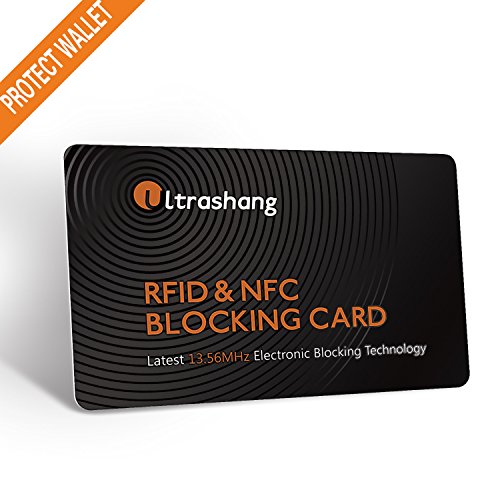 Preisvergleich Produktbild AKTUALISIERTE RFID Blocker Karte, NFC Schutzkarte Störsender - Einfachste Schutzlösung für Gesamten Portemonnaie, kontaktloser Kartenschutz Schutzhülle für Kreditkarten, EC-Karte, Weihnachts Geschenke
