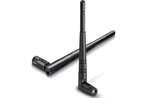 Eightwood Antena WiFi Antena 2.4G 5 dBi Tilt-and-Roll RP SMA WLAN Antena 2 Piezas para Tarjeta WiFi Tarjeta PCI WiFi Enrutador inalámbrico Bluetooth ZigBee