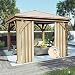 Produktbild DOMDIL Outdoor Vorhang WINDFEST Schlaufengardinen Gartenlauben Balkon-Vorhänge Verdunkelungsvorhänge Wasserdicht Mehltau beständig für Pavillon Strandhaus, 1 Stück132x245cm