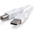 C2G 81562 3M USB Printer Cable, USB 2.0 A to B Lead. Compatible with printers and scanners from HP, Epson, Brother, Samsung, Cannon and all other USB A/B devices, White