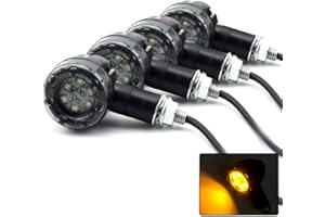 SFONIA 4pcs Indicateurs De Moto 13LED Clignotants Lumières 12V Étanche Indicateur De Roulement Clignotant Universel pour Moto Scooter Quad Cruiser Off Road