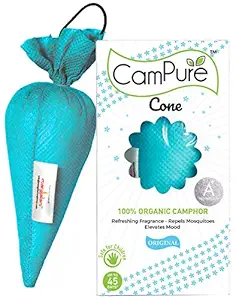 Mangalam Campure Original Camphor Cone - Room Freshener, Mosquito - Insect Repellent (Pack Of 4)