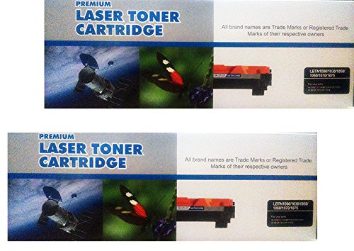 Pack 2 Unidades Toner Sustituto Brother TN1000 1030 1050 1060 1070 1075 para impresoras Brother DCP1510 DCP1512 DCP1610W HL1110 HL1112 HL1210W MFC1810 MFC1910W