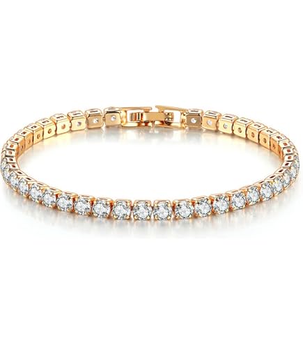 Bracciale Da Tennis Donna Con Zirconi – 2 Pezzi In Acciaio Inox, Larghezza 6 Mm, Regolabile 17-19 Cm, Idee Regalo