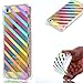 Produktbild Für iPhone 5 5S 5G / iPhone SE Silikon Hülle Kristallklar Durchsichtig,Fanryn Bunte Buntes Muster Überzug Farbig Farbüberzug Bronzing Drucken Stoßdämpfend Weich TPU Handy Hülle Durchsichtig Transparent Etui Cover Case Protective Shell Soft Schutzhülle Telefon Kasten für iPhone 5 5S 5G / iPhone SE – Schräge Streifen