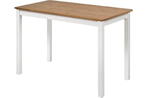‎HAGGE HOME hagge home Skandinavisch Holz Tisch 110x68 Esstisch Küchentisch Schreibtisch Esszimmertisch Desk Homeoffice Kinderzimmertisch Esszimmertische Wohnzimmertisch Arbeitszimmertisch Klein Weiß Braun