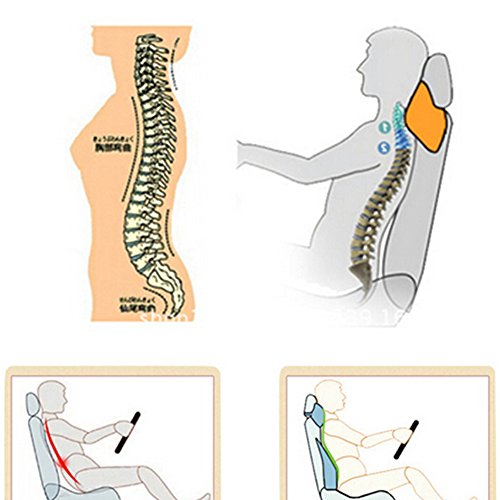Premium Memory Foam Auto Lendenkissen Kissen & Nacken Kissen für das Fahren Reisebüro Home Seat Kit (schwarz) - 6