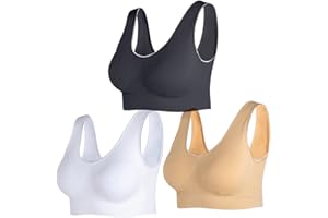 NAKQU Sujetadores Deportivos para Mujer, sin Costuras, cómodos para Dormir, Sujetadores de Yoga con Almohadillas extraíbles