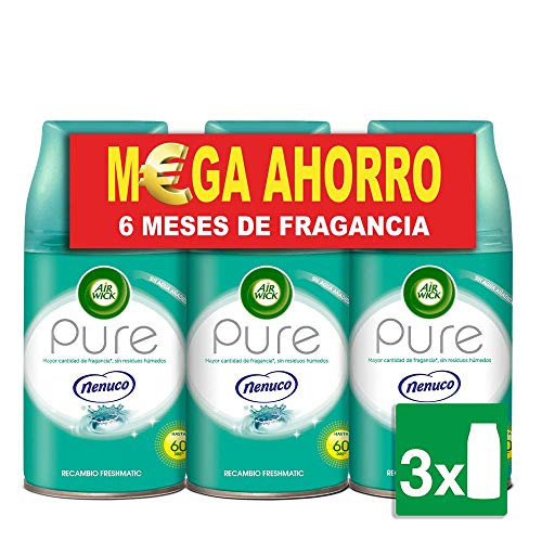 Air Wick Freshmatic Ambientador para el hogar, recambio fragancia Nenuco, pack de 3 x 250 ml - Total: 750 ml