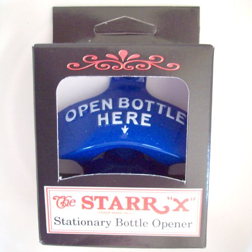 Wandflaschenöffner „OPEN BOTTLE HERE“ orig. STARR-X aus den USA (blau) - 2