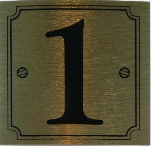 eCobbler Metalic Stick On Door Numbers 0 To 9In Gold - Number 1