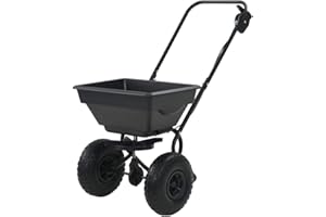 Gecheer Streuwagen Saatgutstreuer Düngerstreuer Salzstreuer Salzstreuer PVC und Stahl 92x46x70 cm 15 L