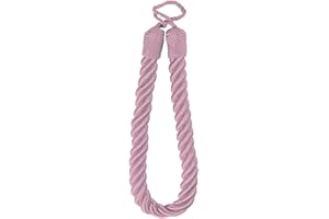QPC DIRECT Twisted Cord Simple Plain Modern Thick Rope Curtain Tie Back, 60cm (Blush Pink)