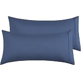 Pillow Cover 100% Microfiber 50 x 90 cm, Set of 2 Pillow Cases Extra Soft Hypoallergenic Breathable Blue
