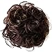 PRETTYSHOP BUN Up Do Hair Piece Hair Ribbon Ponytail Extensions Draw String Scrunchy Scrunchie Curly or Messy (brown mix D10_32H12)