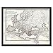 Produktbild Wee Blue Coo LTD 1850 Map Roman Empire Divided East West Ancient Rome Art Print Framed Poster Wall Decor Kunstdruck Poster Wand-Dekor-12X16 Zoll