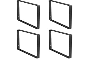 Amig - Pack de 4 Soportes Rectangulares para estantes Industriales - 211 x 311 x 30 mm - Acero Negro Mate - Soporte Estantería Pared - Diseño Funcional y Resistente - Ideal para Estanterías de Pared