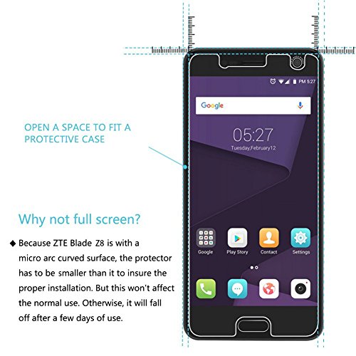 MaxKu ZTE Blade V8 Schutzfolie, [2 Stück] Glasfolie Hartglas 9H Hardness Panzerglas Displayschutz Anti-Kratz Displayschutz für ZTE Blade V8 - 4
