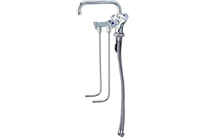 BieTal® Gastronomie Spülbeckenhahn Hochdruck Mischbatterie für 2 Becken mit 30cm Unterspülung