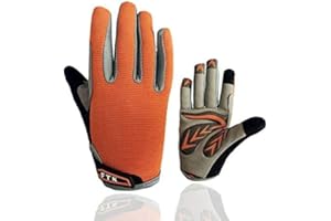 FINGER TEN Gants Velo Enfant Cyclisme Junior Running VTT Moto Plein Doigt Poignée Paire, Gant Bicyclette Escalade Randonnée Skateboard Gel Résistant à l'abrasion Antideparant Mitaines Outdoor