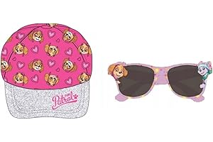 EPLUSM Paw Patrol Sonnenhut Mädchen, Baseballcap Kinder Mädchen und Sonnenbrille Set, Skye Everest Sonnenhut Kinder Mädchen Jungen ab 2-10 Jahren, UV 400 Schutz
