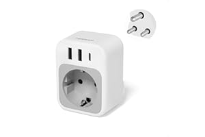 ‎TESSAN TESSAN Adapter wtykowy South Africa, Enchufe Para SudAfrica z 1 USB C 2 USB A, Adaptador IPO M 2500W, Para Namibia, Botswana, Indie, Nepal, Mozambik, Sri Lanka, Eswatini Lesoto, Suazilandia