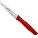 Arcos Nova Peeling Knife Stainless Steel Red 100 mm | Ideal for peeling fruits and vegetables. Polypropylene handle, precise