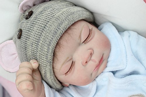 NPK Sleeping Hair Rooted Realistic Reborn Baby Boy Dolls Soft Full Vinyl 22