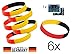 Produktbild TK Gruppe Timo Klingler 6X Fanarmband Armband Silikonband Band Deutschland Silikon Mitgebsel Giveaway Mitbringsel Kinder Kindergeburtstag Fussball Fußball