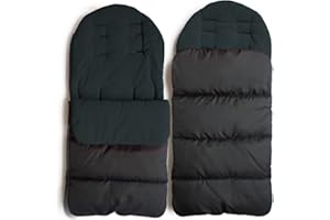 WIKEA Sacco a pelo per passeggino 3 in 1 universale annesso Tappetino Coprigambe Coprigambe Passeggino Sacco da stuoia Impermeabile Antivento Resistente al freddo Staccabile (NERO)