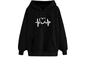 riou Sudadera Mujer con Capucha Sweatshirt Baratas Manga Larga Moda Tops Deportivos Tallas Grandes Blusa con Bolsillo Hoodie Abrigo Moda Originales Otoño e Invierno