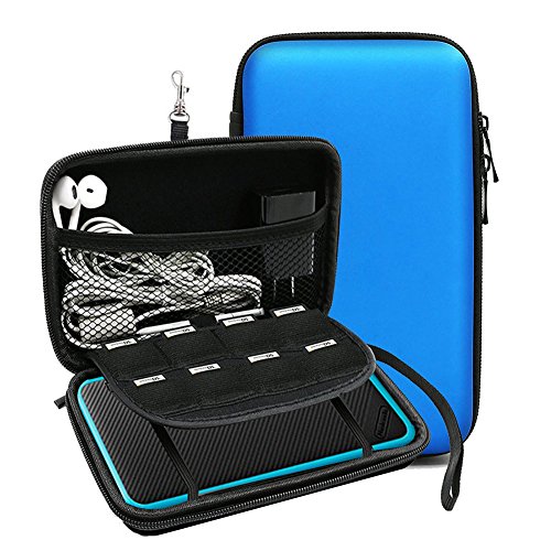 Preisvergleich Produktbild Maxku New Nintendo 2DS XL Hülle, Hohe Qualität Tasche Reiseetui Hülle Schutzhülle Aufbewahrungstasche Hartschalen case mit Netztasche und Reißverschluss (Blau)