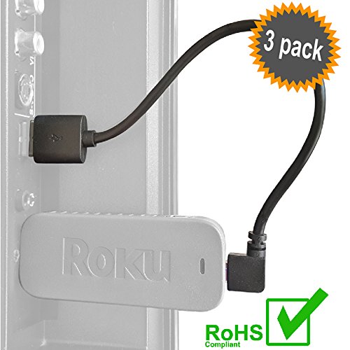 EXINOZ Cable USB Roku- Cable USB de 8 Pulgadas diseñado para Alimentar su Roku [3 Pack]