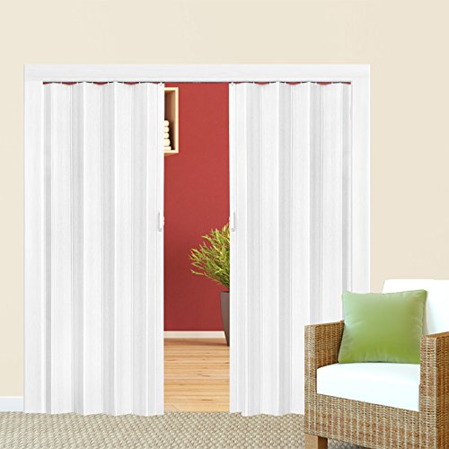 TecTake Falttür 80x203cm Falttüren Schiebetür Falt Tür Faltwand Nischentür Falttüre | Weiß - 5