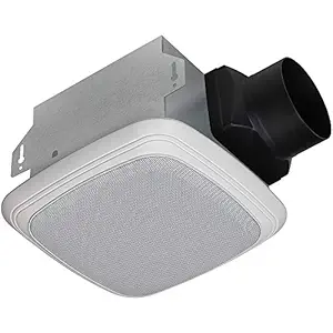 Homewerks Worldwide Decorative White 70 CFM Bluetooth Stereo Speaker Exhaust Bath Fan